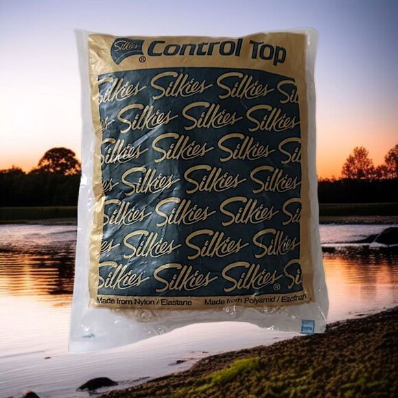 Silkies Control Top Pantyhose Large White Vintage Made In USA Stockings Tights‎ - Picture 13 of 15